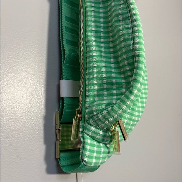 Lilly Pulitzer Green and White Gingham Crossbody Bag for Golf or Pickleball - Picture 3 of 10